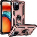 Xiaomi Poco X3 GT Kılıf Silikon Zırhlı Standlı Yüzüklü Mıknatıslı Tank Kapak - Rose Gold
