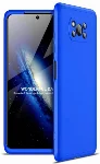Xiaomi Poco X3 Kılıf 3 Parçalı 360 Tam Korumalı Rubber AYS Kapak - Mavi