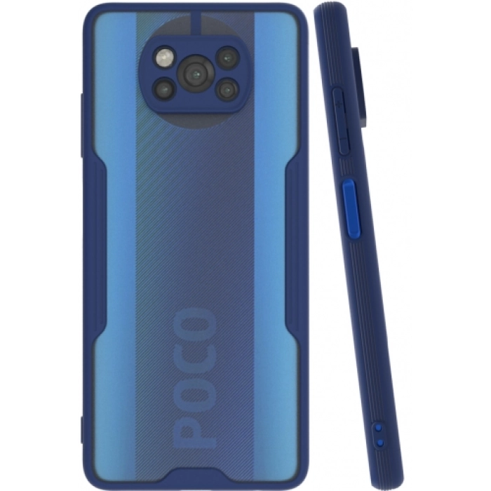 Xiaomi Poco X3 Pro Kılıf Renkli Silikon Kamera Lens Korumalı Şeffaf Parfe Kapak - Lacivert