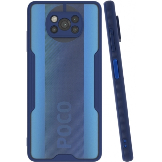 Xiaomi Poco X3 NFC Kılıf Renkli Silikon Kamera Lens Korumalı Şeffaf Parfe Kapak - Lacivert