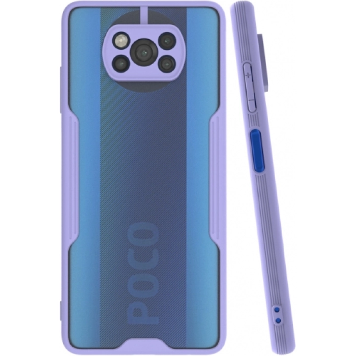 Xiaomi Poco X3 Pro Kılıf Renkli Silikon Kamera Lens Korumalı Şeffaf Parfe Kapak - Lila