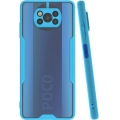 Xiaomi Poco X3 NFC Kılıf Renkli Silikon Kamera Lens Korumalı Şeffaf Parfe Kapak - Mavi