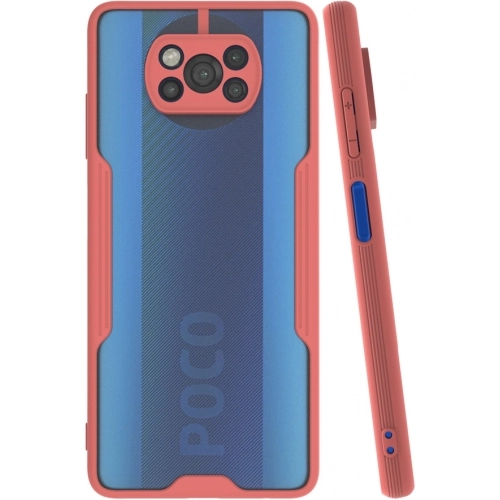 Xiaomi Poco X3 NFC Kılıf Renkli Silikon Kamera Lens Korumalı Şeffaf Parfe Kapak - Pembe