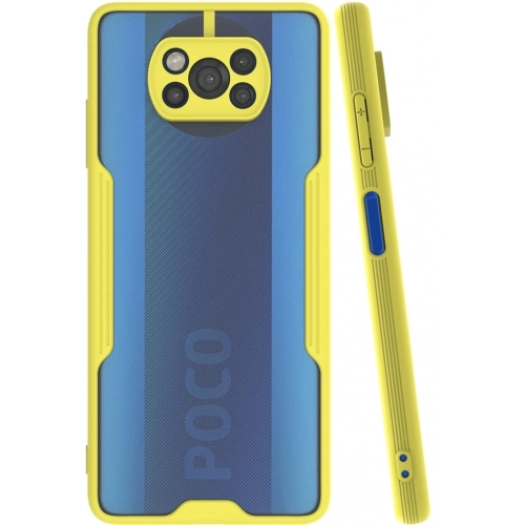Xiaomi Poco X3 NFC Kılıf Renkli Silikon Kamera Lens Korumalı Şeffaf Parfe Kapak - Sarı