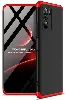 Xiaomi Poco F3 Kılıf 3 Parçalı 360 Tam Korumalı Rubber AYS Kapak - Kırmızı Siyah