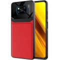 Xiaomi Poco X3 NFC Kılıf Deri Görünümlü Emiks Kapak - Kırmızı