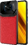 Xiaomi Poco X3 NFC Kılıf Deri Görünümlü Emiks Kapak - Kırmızı
