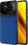 Xiaomi Poco X3 NFC Kılıf Deri Görünümlü Emiks Kapak - Mavi