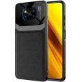Xiaomi Poco X3 NFC Kılıf Deri Görünümlü Emiks Kapak - Siyah