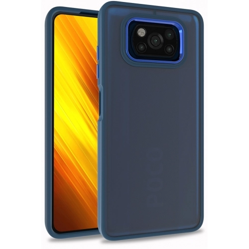 Xiaomi Poco X3 NFC Kılıf Electro Silikon Renkli Flora Kapak - Mavi