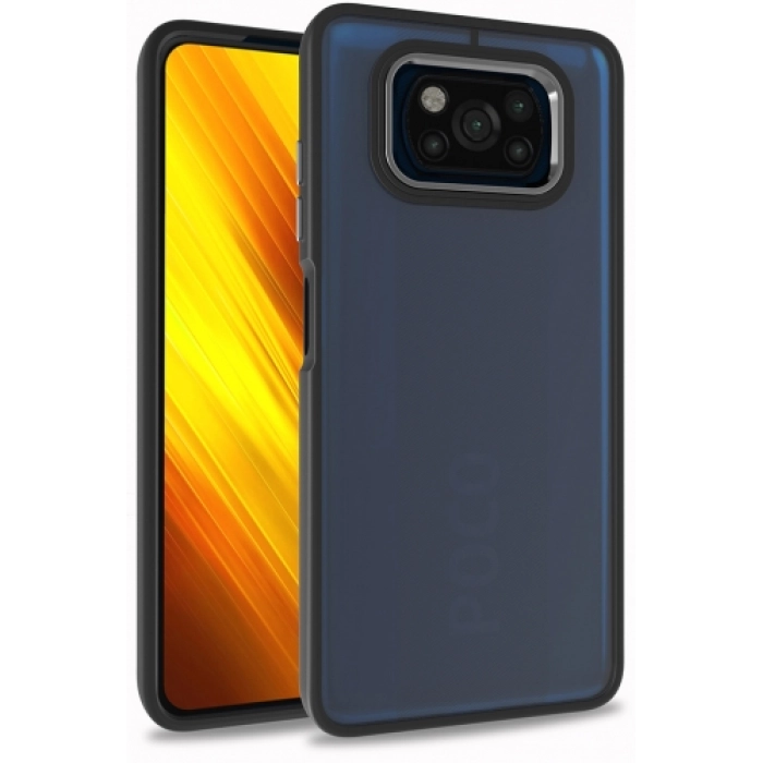 Xiaomi Poco X3 NFC Kılıf Electro Silikon Renkli Flora Kapak - Siyah