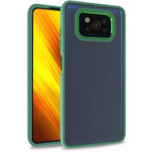 Xiaomi Poco X3 NFC Kılıf Electro Silikon Renkli Flora Kapak - Yeşil