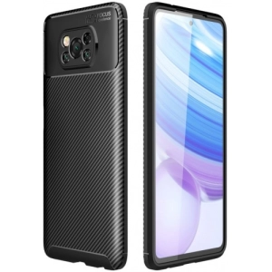 Xiaomi Poco X3 NFC Kılıf Silikon Parmak İzi Bırakmayan Karbon Soft Negro Kapak - Siyah