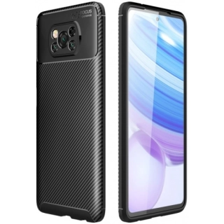 Xiaomi Poco X3 NFC Kılıf Silikon Parmak İzi Bırakmayan Karbon Soft Negro Kapak - Siyah