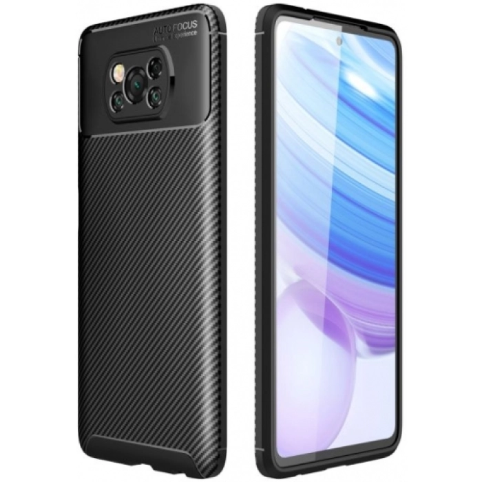 Xiaomi Poco X3 NFC Kılıf Silikon Parmak İzi Bırakmayan Karbon Soft Negro Kapak - Siyah