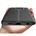 Xiaomi Poco X3 NFC Kılıf Deri Görünümlü Lüks Parmak İzi Bırakmaz Niss Silikon Kapak - Siyah