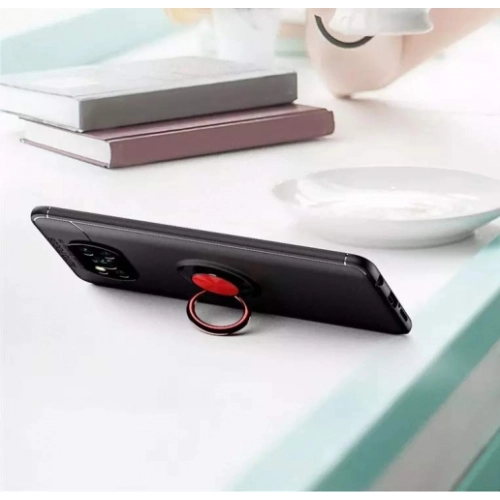 Xiaomi Poco X3 Pro Kılıf Renkli Silikon Yüzüklü Standlı Auto Focus Ravel Kapak - Rose Gold