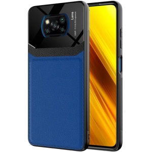 Xiaomi Poco X3 Pro Kılıf Deri Görünümlü Emiks Kapak - Mavi