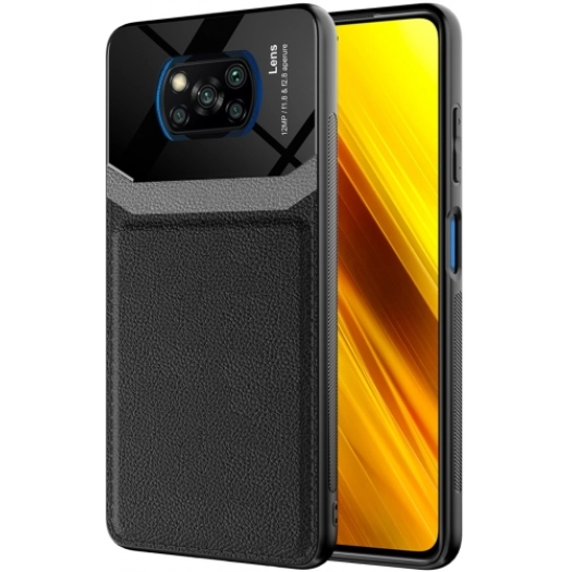 Xiaomi Poco X3 Pro Kılıf Deri Görünümlü Emiks Kapak - Siyah