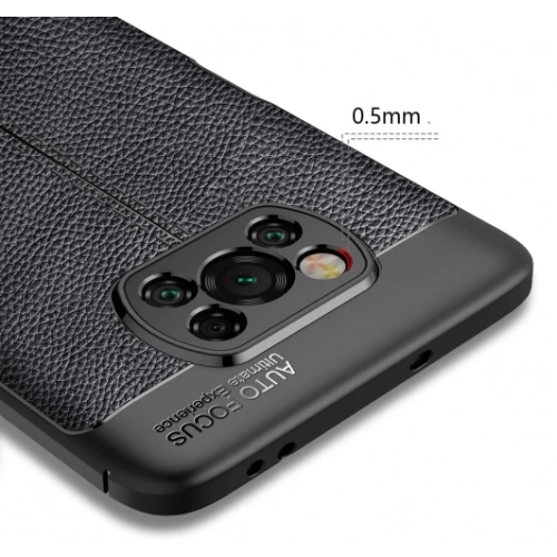 Xiaomi Poco X3 Pro Kılıf Deri Görünümlü Lüks Parmak İzi Bırakmaz Niss Silikon Kapak - Lacivert