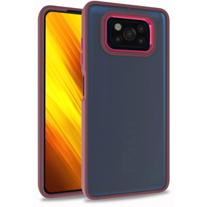 Xiaomi Poco X3 Pro Kılıf Electro Silikon Renkli Flora Kapak - Kırmızı