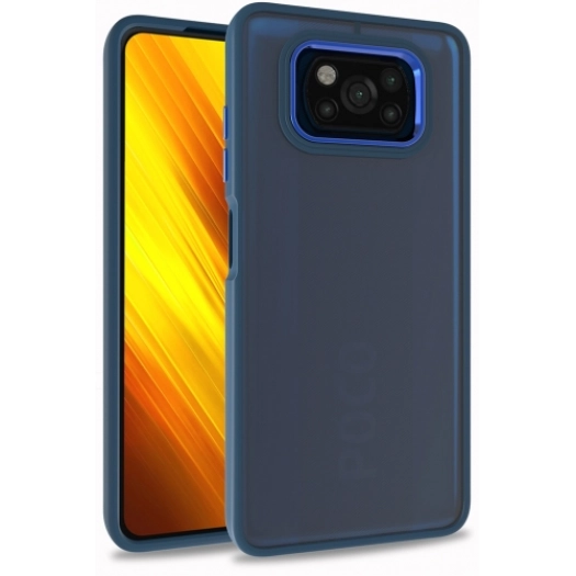 Xiaomi Poco X3 Pro Kılıf Electro Silikon Renkli Flora Kapak - Mavi