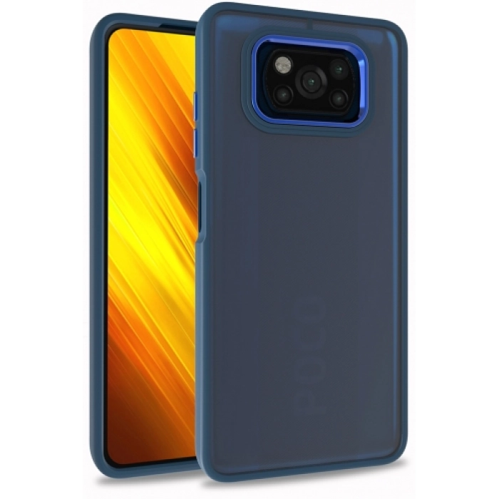 Xiaomi Poco X3 Pro Kılıf Electro Silikon Renkli Flora Kapak - Mavi