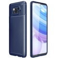 Xiaomi Poco X3 Pro Kılıf Silikon Parmak İzi Bırakmayan Karbon Soft Negro Kapak - Lacivert