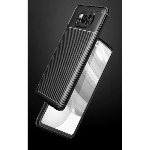 Xiaomi Poco X3 Pro Kılıf Silikon Parmak İzi Bırakmayan Karbon Soft Negro Kapak - Siyah
