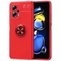 Xiaomi Poco X4 GT Kılıf Renkli Silikon Yüzüklü Standlı Auto Focus Ravel Kapak - Kırmızı