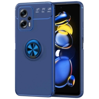 Xiaomi Poco X4 GT Kılıf Renkli Silikon Yüzüklü Standlı Auto Focus Ravel Kapak - Mavi