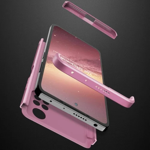 Xiaomi Poco X4 Pro Kılıf 3 Parçalı 360 Tam Korumalı Rubber AYS Kapak - Rose Gold