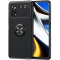 Xiaomi Poco X4 Pro Kılıf Renkli Silikon Yüzüklü Standlı Auto Focus Ravel Kapak - Siyah