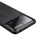 Xiaomi Poco X4 Pro Kılıf Deri Görünümlü Lüks Parmak İzi Bırakmaz Niss Silikon Kapak - Siyah