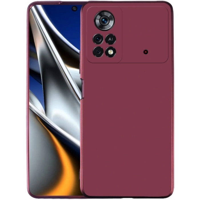 Xiaomi Poco X4 Pro Kılıf İnce Soft Mat Renkli Esnek Silikon Kapak - Mürdüm