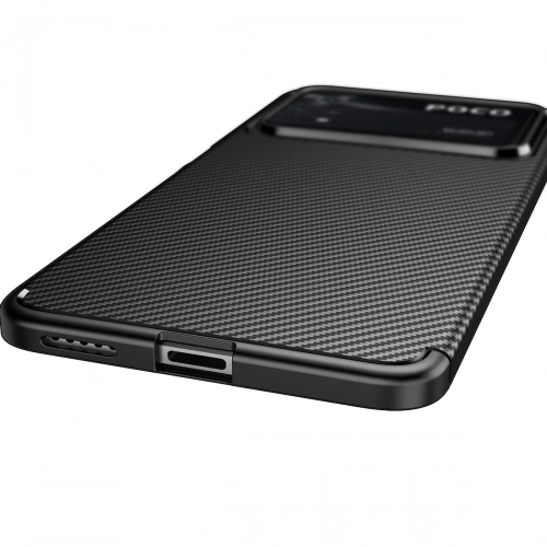 Xiaomi Poco X4 Pro Kılıf Silikon Parmak İzi Bırakmayan Karbon Soft Negro Kapak - Siyah