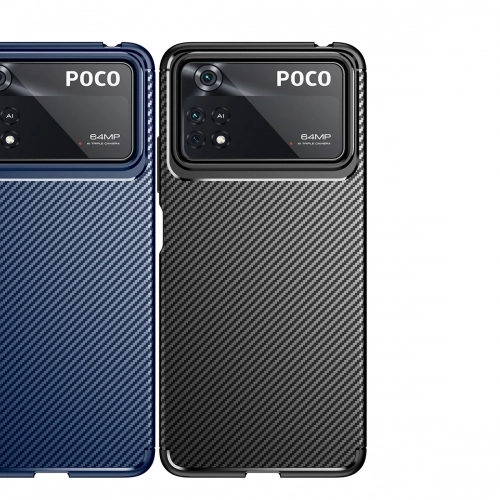 Xiaomi Poco X4 Pro Kılıf Silikon Parmak İzi Bırakmayan Karbon Soft Negro Kapak - Siyah