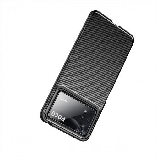 Xiaomi Poco X4 Pro Kılıf Silikon Parmak İzi Bırakmayan Karbon Soft Negro Kapak - Siyah