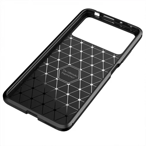 Xiaomi Poco X4 Pro Kılıf Karbon Serisi Mat Fiber Silikon Negro Kapak - Siyah