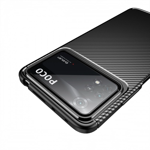 Xiaomi Poco X4 Pro Kılıf Silikon Parmak İzi Bırakmayan Karbon Soft Negro Kapak - Siyah