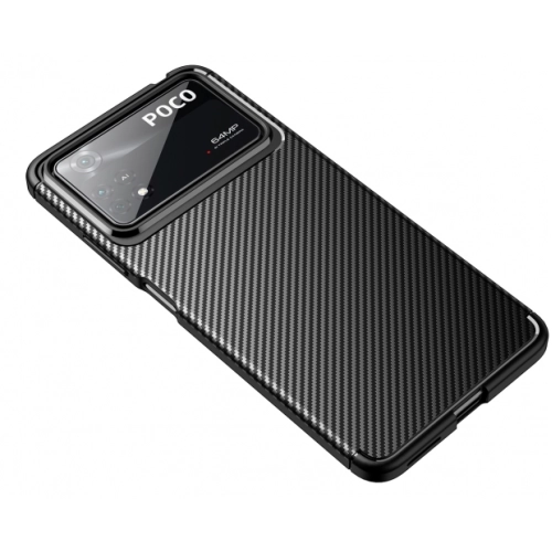 Xiaomi Poco X4 Pro Kılıf Silikon Parmak İzi Bırakmayan Karbon Soft Negro Kapak - Siyah