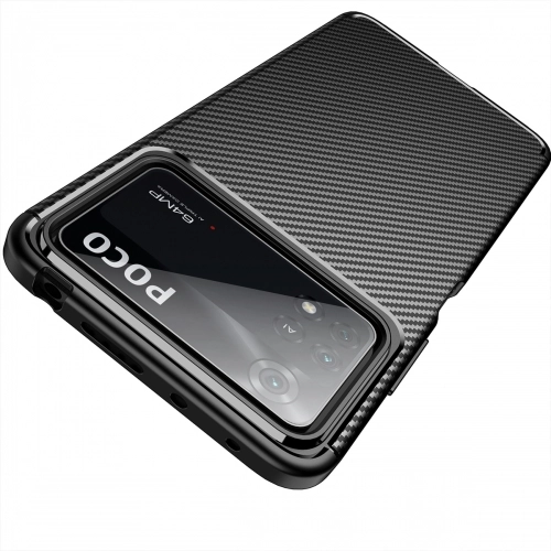 Xiaomi Poco X4 Pro Kılıf Silikon Parmak İzi Bırakmayan Karbon Soft Negro Kapak - Siyah