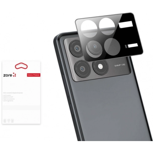 Xiaomi Poco X6 Pro Kamera Lens 3D Koruyucu Cam - Siyah