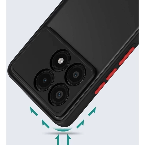 Xiaomi Poco X6 Pro Kılıf Kamera Korumalı Arkası Şeffaf Mat Silikon Kapak - Lacivert