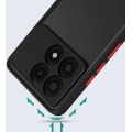 Xiaomi Poco X6 Pro Kılıf Kamera Korumalı Arkası Şeffaf Mat Silikon Kapak - Siyah