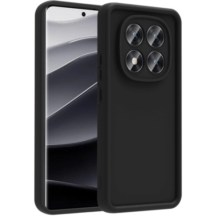 Xiaomi Poco X7 ile Uyumlu Kılıf Kamera Korumalı Silikon Ananas Kapak - Siyah