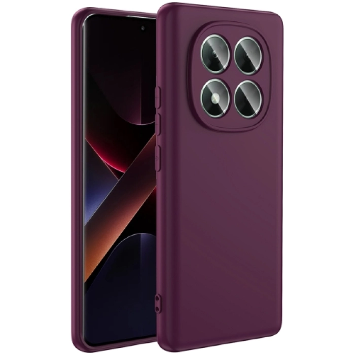 Xiaomi Poco X7 Kılıf İçi Kadife Mat Mara Lansman Silikon Kapak  - Koyu Mor