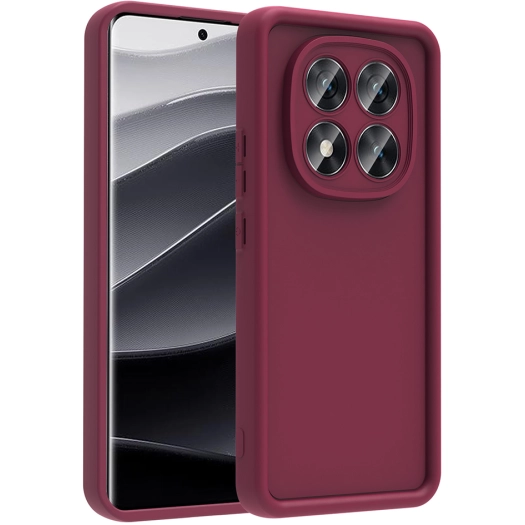 Xiaomi Poco X7 ile Uyumlu Kılıf Kamera Korumalı Silikon Ananas Kapak - Mürdüm