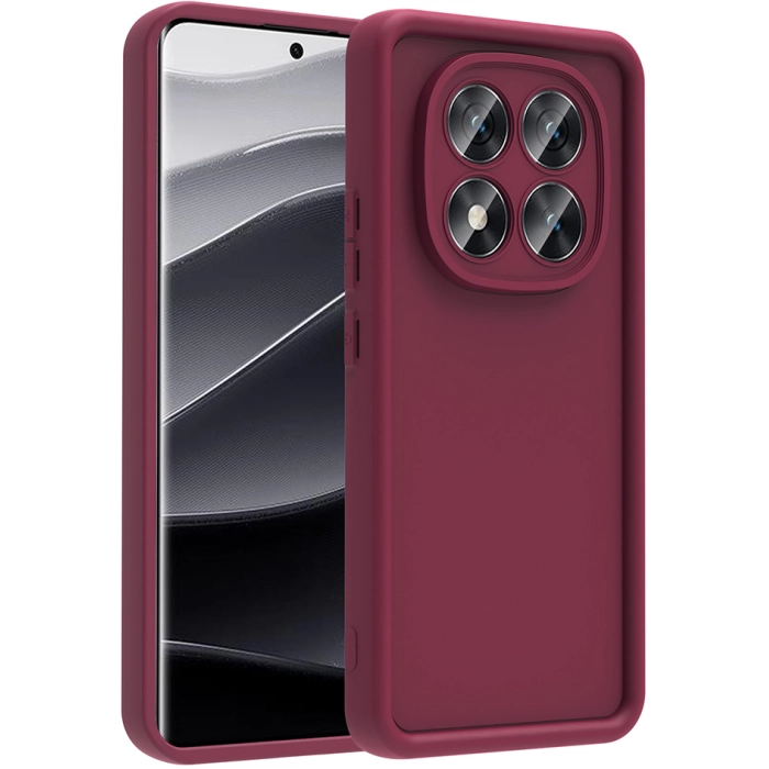 Xiaomi Poco X7 ile Uyumlu Kılıf Kamera Korumalı Silikon Ananas Kapak - Mürdüm