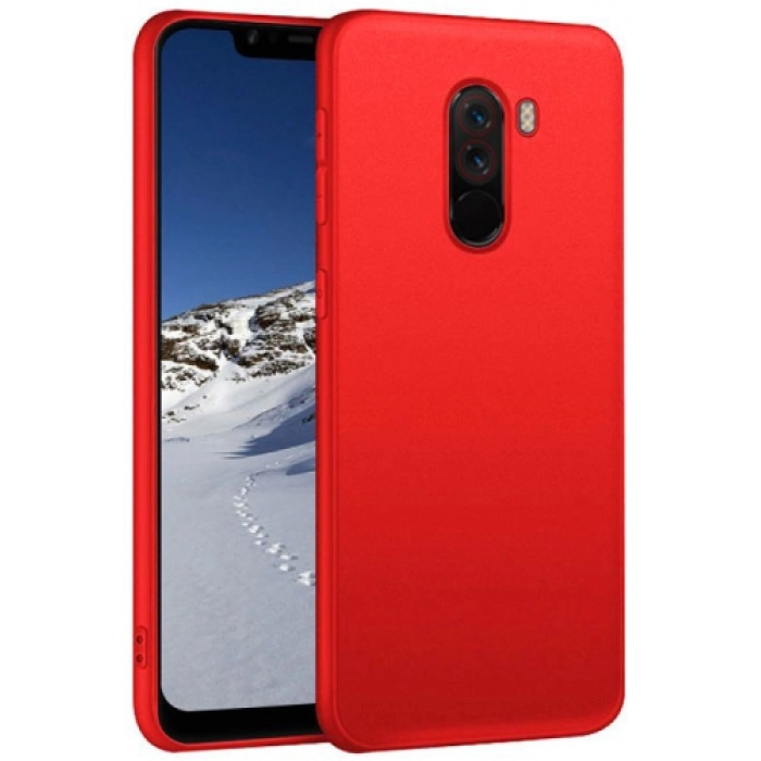 Xiaomi Pocophone F1 Kılıf İnce Soft Mat Renkli Esnek Silikon Kapak - Kırmızı